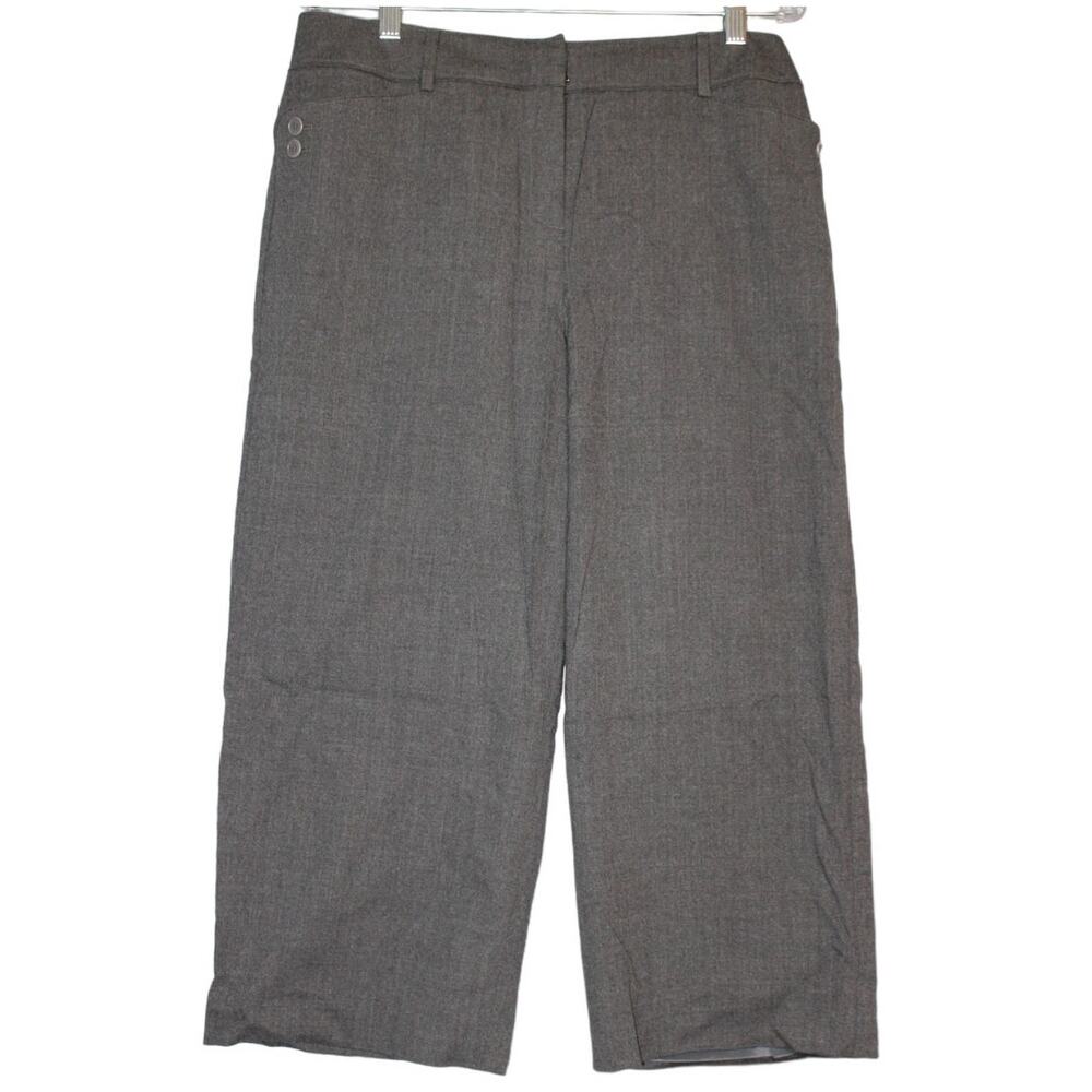 Talbots Womens Wool lined Capri‎ Wide Leg pants Gray Size 12